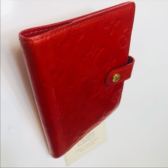 GENUINE LOUIS VUITTON Red Vernis Notebook Agenda Cover PM - Picture 5 of 12